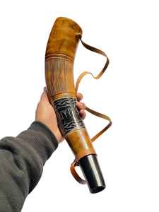 Trompeta de Cuerno Vikinga Medieval, Grabada a Mano, de 16 Pulgadas, Ecológica, Moderna, Regalo, Cuerno Natural, Herramienta de Caza, Decoración - Product Image 2