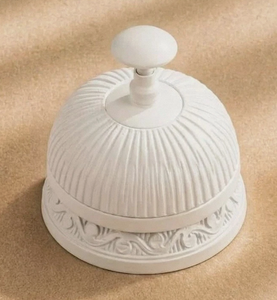 Vintage <b>Brass</b> Nautical Embossed Desk <b>Bell</b> – Hotel Reception Call <b>Bell</b>, Decorative - Product Image 1