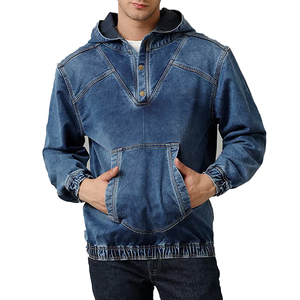 เสื้อฮู้ดดี้เดนิมคุณภาพสูงสำหรับผู้ชาย ผลิตในปากีสถาน รับผลิตแบบ OEM ODM เสื้อผ้าสั่งทำพิเศษ - Product Image 1