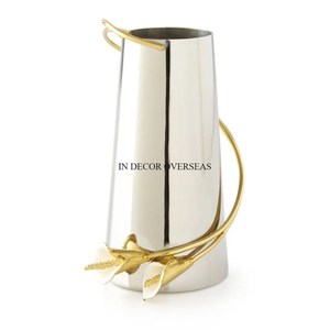 Best Quality Stainless Steel Silver <b>Polished</b> Flower Vase With Beautiful Flowers Designer Attractive Look Home Interior Decor - Product Image 4