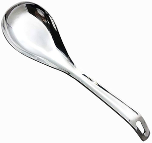 Cuillère à soupe en acier inoxydable avec manche court et finition artisanale de qualité, produit très demandé en cuisine - Product Image 1