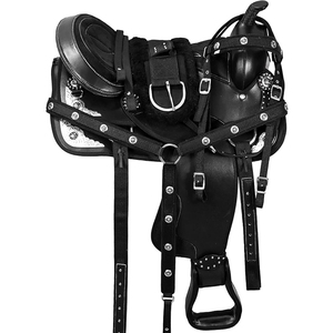 Silla de montar clásica hecha a mano para carreras de barriles estilo western, ligera, sintética, para equitación de sendero, equipo ecuestre duradero - Product Image 5