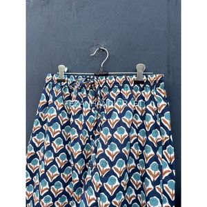 Conjunto de Pijama de Algodón para Mujer, Estampado Floral, Manga Larga, Corte Holgado, Dos Piezas, Cuello en V, Largo hasta la Pantorrilla - Product Image 2