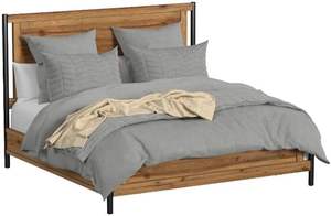 Porter Designs Lit Queen Urbain Lit en Bois Élégant Design Mobilier de Chambre à Coucher en Bois Naturel - Product Image 3