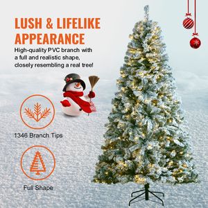 Albero di Natale Artificiale Innevato da 2,3 m con 550 Luci LED Bianche e 1346 Punte di Rami per un Esposizione Festiva Realistica - Product Image 3