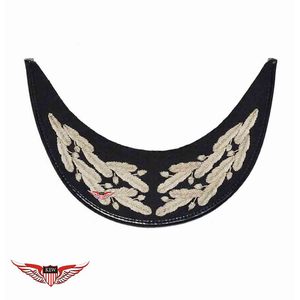 Visières KEW brodées à la main en argent avec motif feuille de haut rang et bord incurvé pour les parades et les cérémonies - Accessoires uniformes 100 % laine - Product Image 1