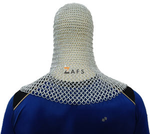 Capucha de Cota de Malla Medieval de Alta Calidad con Anillos de Aluminio, Armadura de Caballero para Disfraz de Cosplay y Reenactment Unisex para Adultos - Product Image 6