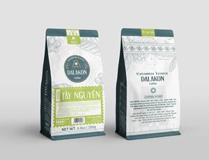 Café moulu torréfié italien 250g Sachet refermable Espresso Premium Dalakon Tay Nguyen 50% Arabica 50% Robusta Goût doux Caféiné - Product Image 1