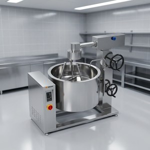 Olla de vapor encamisada de inducción giratoria Amicook 380V/440V para mantenimiento, catering, salteados, cocina gourmet y estufado motorizado - Product Image 4