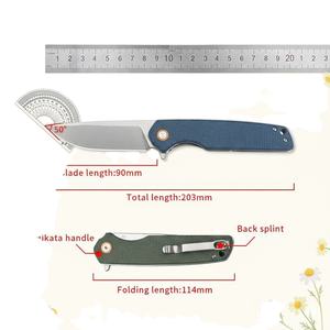 Navaja Plegable GT961, Hoja de Acero de Damasco, Mango de Micarta, para Campismo, Caza, Supervivencia, EDC, Color Personalizado, OEM - Product Image 2