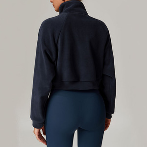 Veste polaire pour femme, fermeture éclair intégrale, col montant, légère, en coton, imperméable, respirante, coupe-vent, vêtements de sport décontractés - Product Image 2