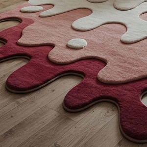 Modern abstract irregular shape Hand Tufted rug soft plush living room carpet luxury artistic <b>floor</b> mat contemporary home decor - Product Image 3