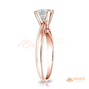 Rose Gold Princess Cut <b>Solitaire</b> <b>Ring</b> for Women Elegant Engagement Style Sparkling Jewelry Gift - Product Image 6