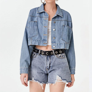 Chaqueta Corta de Mezclilla Blanca Personalizada de Alta Calidad con Botones al Frente, Estilo Casual para Mujer, Ropa Urbana para Otoño - Product Image 6