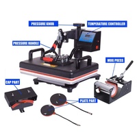Combo Flat 5 en 1 Machine de transfert de chaleur par sublimation Machine d'impression sur les machines de presse à chaud pour vêtements