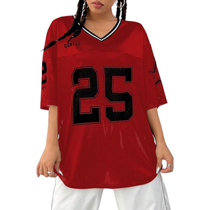 Jersey <b>Shirts</b> Y2K Graphic Tees Oversized Streetwear <b>T</b> <b>Shirt</b> V Neck Football Jersey - Product Image 1