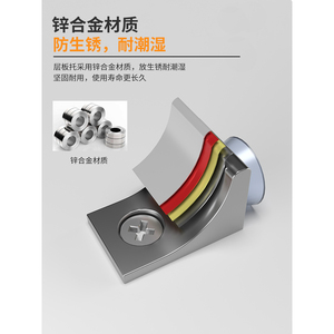 Movable Wooden Board Support Bracket with Glass Shelf for <b>Wardrobe</b> Partition Furniture Cabinet <b>Hardware</b> Accessories Nail Fixing - Product Image 1