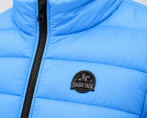 Tough Tack Men's Sky <b>Blue</b> Quilted Lightweight Polyester <b>Base</b> <b>Layers</b> Zipper Closure Relaxed Fit Quick Dry Solid Color Equestrian - Product Image 5