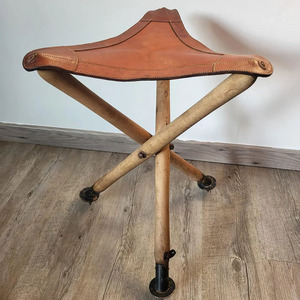 Genuine leather hunting <b>stool</b> <b>folding</b> camping <b>stool</b> wholesale bulk supplier OEM custom branding premium export quality - Product Image 1