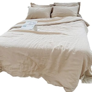 Drap plat en coton uni bleu clair 250TC respirant pour toutes les saisons, usage domestique, taille adulte, ensembles de literie - Product Image 5