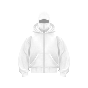 Sudadera con Capucha para Hombre, 100% Algodón, Gruesa, Talla Grande, con Doble Capucha y Cierre, Hombros Caídos, en Oferta - Product Image 5