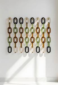 FAIZA CRAFT FC-7515 Handcrafted Multi Color Epoxy Resin Chain Link <b>Wall</b> Decor Modern <b>Art</b> Hanging Sculpture <b>Natural</b> Finish Diwali - Product Image 2