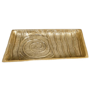 Platos de Metal Decorativos con Diseño de Flores, Bañados en Oro, Estilo Indio, para Servir, Regalo para el Festival Diwali, Venta al Por Mayor - Product Image 5