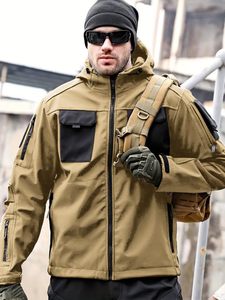 Veste Softshell Durable pour Homme, Imperméable, Coupe-Vent d'Hiver pour Activités de Plein Air, Extensible dans 4 Directions, Veste Tactique Doublée Polaire, Personnalisation de Marque - Product Image 3