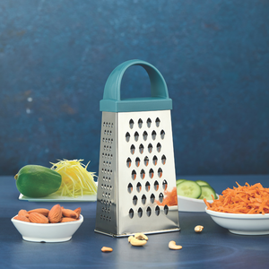 Stainless steel 4 in 1 slicer and grater with durable plastic handle <b>multifunctional</b> kitchen tool for efficient food preparation - Product Image 4