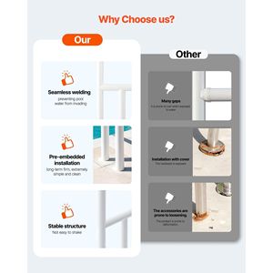 Corrimano per Piscina in Acciaio Inossidabile Resistente 54 x 32 Pollici, Capacità di Carico 220 Libbre, Saldatura Senza Giunture, per Parchi Acquatici - Product Image 4