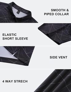 เสื้อโปโลกอล์ฟผู้ชายแขนสั้น เสื้อยืดพิมพ์ลายแห้งเร็ว เสื้อโปโลยืดหยุ่นระบายความชื้น - Product Image 6