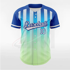 Camiseta de Béisbol Sublimada Personalizada con Diseño a Rayas, Malla Transpirable, Manga Corta, Unisex, Ropa Deportiva para Adultos, Número 10 - Product Image 2
