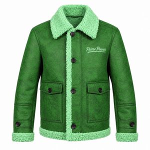 Custom <b>Men's</b> Sherpa Lined Jacket Faux Leather <b>Shearling</b> Collar Warm Winter Casual Outerwear <b>Coat</b> Bulk Manufacturer Prime Power - Product Image 1