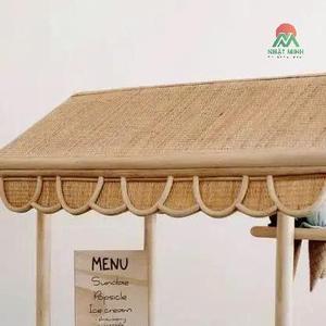 Rattan Ice Cream Cart Toy For Kids Rustic Design Durable Play Set With Menu <b>Board</b> And <b>Wheels</b> - Product Image 5