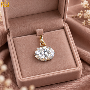 Pendentif en diamant ovale de 3 carats cultivé en laboratoire, couleur VVS2 DEF, luxe unisexe, accent en rhodium noir, pendentif en argent sterling - Product Image 3