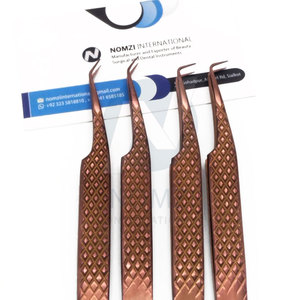 NOMZI INTERNATIONAL NMI-ET-3451-5545 Juego de Pinzas Personalizadas en Oferta, Pinzas Largas con Punta de Diamante y Fibra, de Acero Inoxidable para Pestañas - Product Image 1