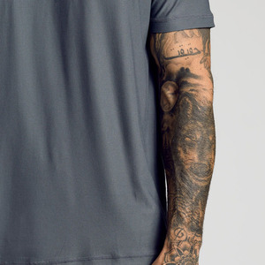 T-shirts unis pour hommes style streetwear personnalisé, en tissu tricoté 100% coton, impression de logo personnalisée, vêtements de marque en mélange polyester/coton - Product Image 3