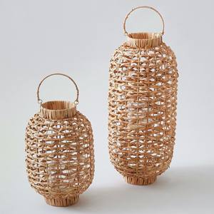 Encantadoras linternas de mesa de jacinto de agua trenzado, decorativas y tejidas a mano, que iluminan. - Product Image 4