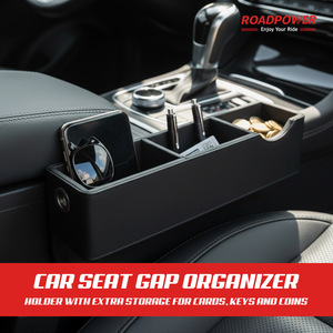 ROADPOWER (RP-Side-14) Leather Car <b>Seat</b> Organizer 2 Pack, Side <b>Storage</b> Box For Phone And Essentials, Clutter Free Universal Fit - Product Image 6