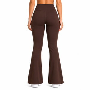 Wholesale Women's <b>Flared</b> Mid Waist Full Length Yoga <b>Leggings</b> Breathable High Quality for Running - Product Image 2