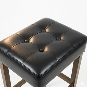 Ensemble de 2 tabourets de bar et de comptoir en cuir PU, ensemble de tabourets capitonnés en cuir PU, ensemble de tabourets rembourrés en PU avec structure en bois massif, hauteur bar et comptoir - Product Image 6