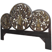 Table de chevet artisanale en bois sculpté, taille King Size, noire, réglable en hauteur, éclairée, finition dorée, en bois d'ingénierie, pour appartement
