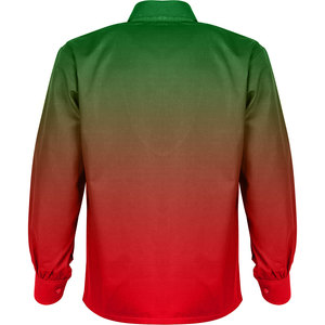 Camisa Ghillie escocesa de alta calidad para hombre, con degradado verde y rojo, con cordones, estilo medieval pirata, tipo kilt. - Product Image 2