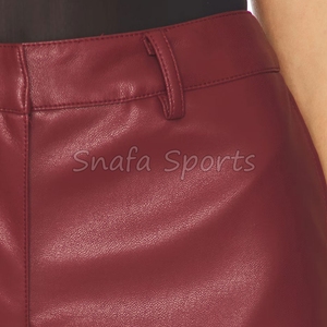 Best Selling Women's Casual Shorts New Arrival High Quality Lambskin Soft Leather Breathable Comfortable Mid Waist Elastic - Product Image 4