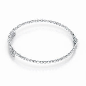 กำไลเพชรเกล็ดหิมะสวยหรู ประดับเพชรระยิบระยับ เงินแท้ 925 สำหรับผู้หญิง งานแต่งงาน กำไลแบบเชื่อมต่อสั่งทำพิเศษ CVD/HPHT - Product Image 4