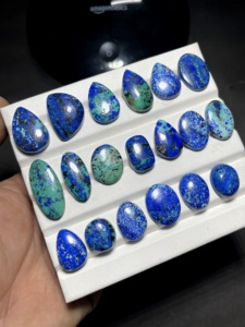 Cabochon d'azurite naturelle, pierre précieuse d'azurite bleue AAA, cabochon poli, pierre pour la fabrication de bijoux, gemme en vrac, cristal de collection - Product Image 3
