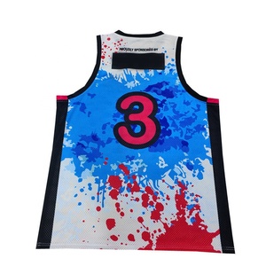 Maillot de basket-ball personnalisé en mesh sans manches, séchage rapide, respirant, impression par sublimation, pour entraînement sur le terrain - Product Image 4