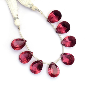 AAA+ Rhodolite 12x16mm Pear Glass Concave <b>Beads</b> Natural Rhodolite Garnet Hydro Quartz Gemstone Faceted Cut <b>Stone</b> <b>Beads</b> Jewelry - Product Image 4
