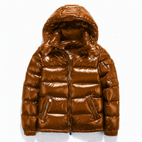 Veste matelassée à capuche bleue pour homme, coupe-vent, décontractée, hiver, rembourrage polyester, fermeture éclair, coupe classique, couleur unie, devant uni