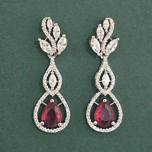 Mayoristas de Joyería de Moda en India, Aretes Clásicos de Circonia Cúbica con Engaste de Garra, Chapados en Rodio Vintage, para Mujer, Aniversario - Product Image 6